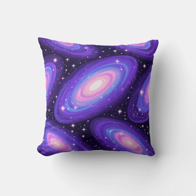 Cojín Decorativo Galaxy Swirls Pattern Dreamy Cosmic Nebula Design (Anverso)