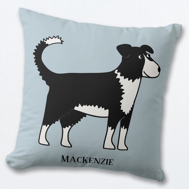 Cojín Decorativo Gales Frontera Collie Sheepdog Personalizado (Welsh Border Collie Sheepdog personalized throw pillow)