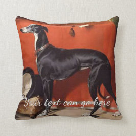 Cojín Decorativo Galgo negro y blanco hermoso