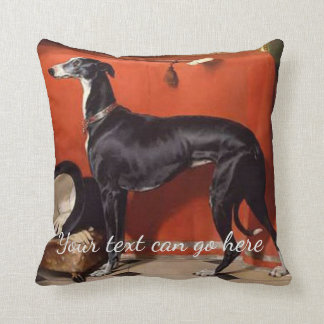 Cojín Decorativo Galgo negro y blanco hermoso