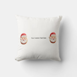 Cojín Decorativo Galleta de Navidad de Santa con Texto Personalizad