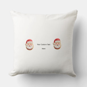 Cojín Decorativo Galleta de Navidad de Santa de Texto Personalizado