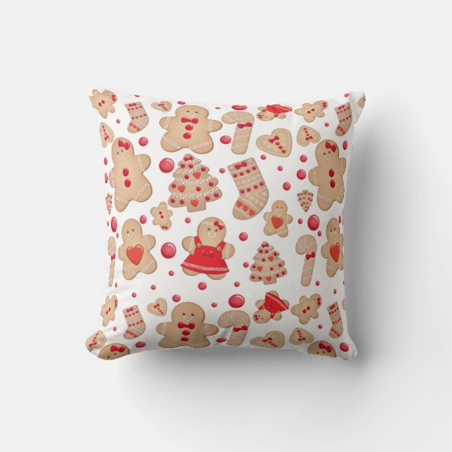 Cojín Decorativo Galletas con pan de jengibre hechas por un hombre (Anverso)
