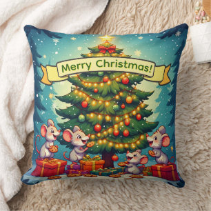Cojín Decorativo Galletas Ratones Lindos Árbol de Navidad Ambiente