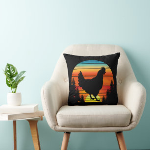 Cojín Decorativo Gallina con silueta de pollo vintage