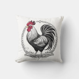 Cojín Decorativo Gallo blanco y negro