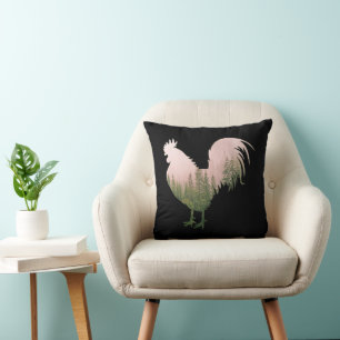 COJÍN DECORATIVO GALLO DE LA NATURALEZA ESTILO BOSQUE
