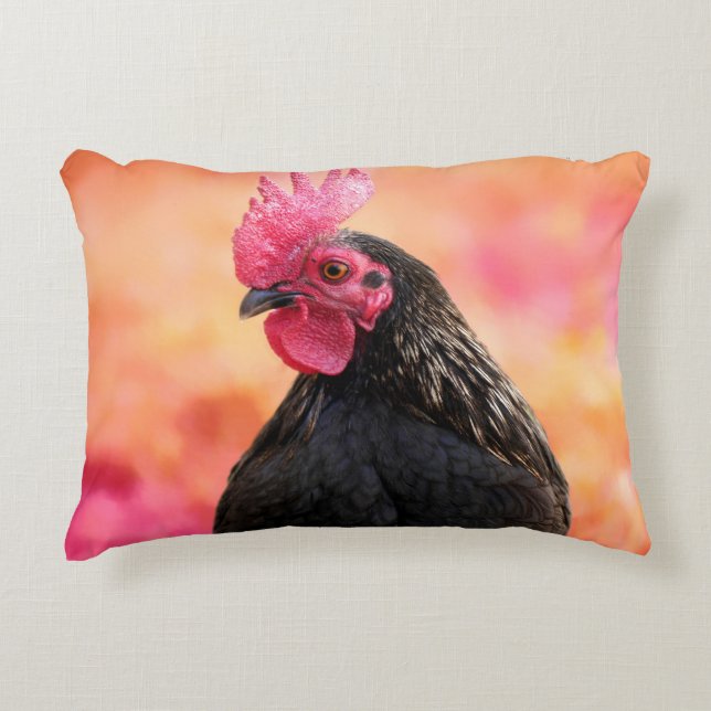 Cojín Decorativo Gallo Negro (Anverso)