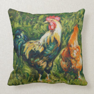 Cojín Decorativo Gallo y gallina