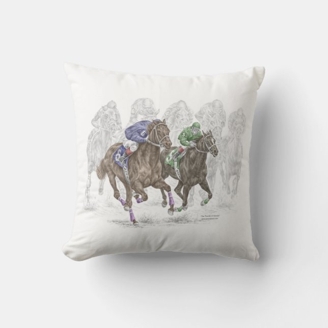 Cojín Decorativo Galloping Race Horses (Anverso)