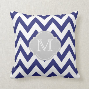 Cojín Decorativo galón de los azules marinos con Quatrefoil y el