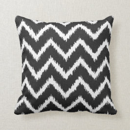 Cojín Decorativo Galones de Ikat - blancos y negros