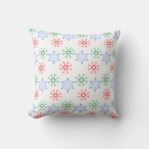 Cojín decorativo Galore de copos de nieve rojos, a