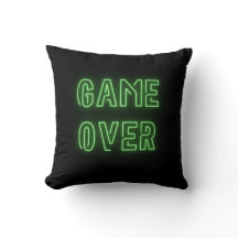 Game Over luz de neón verde brillante videojuegos