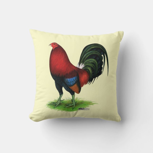 Cojín Decorativo Gamecock: rojo oscuro (Anverso)