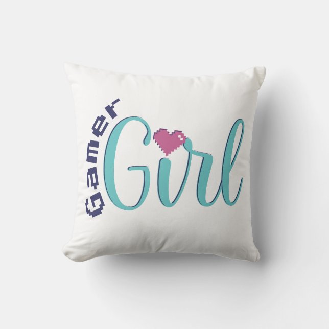 Cojín Decorativo Gamer Girl Throw Pillow - Perfect Gaming Gift (Anverso)