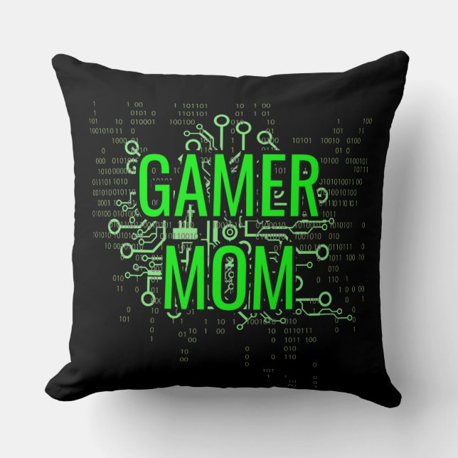 Cojín Decorativo Gamer MOM Cyber Digital Green (Anverso)