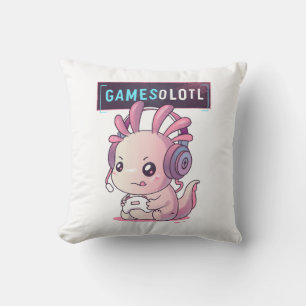 Cojín Decorativo Gamesolotl - Axolotl Jugador