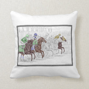 Cojín Decorativo Ganar lugar Mostrar caballos de carreras