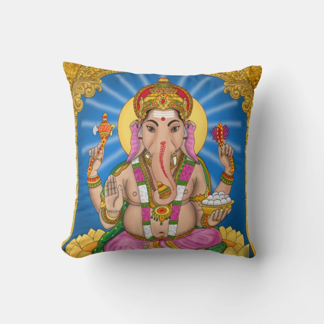 Cojín Decorativo Ganesha Clock (Anverso)