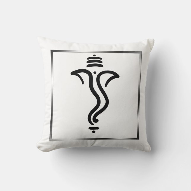 Cojín Decorativo Ganesha simple con clase/dios indio (Anverso)