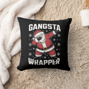 Cojín Decorativo Gangsta Wrapper Funny Dabbing Santa Navidades