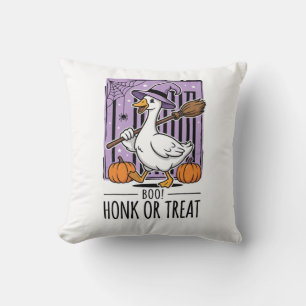 Cojín Decorativo Ganso de Bruja de Halloween Honk o Tratar