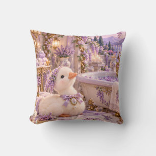 Cojín Decorativo Ganso de lavanda Jardín del atardecer Casa de baño