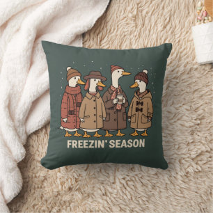 Cojín Decorativo Ganso lindo temporada congelada invierno acogedor 