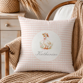 Cojín Decorativo Ganso Tonto Elegante Rosa Nombre Personalizado Chi