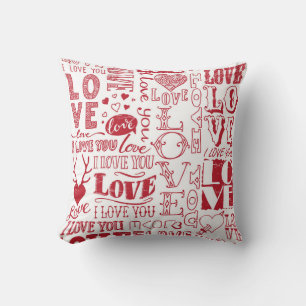 Cojín Decorativo garabatos de amor dibujados a mano