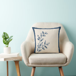 Cojín Decorativo Gardens Syracuse Minimalist Blue Leaf Cushion