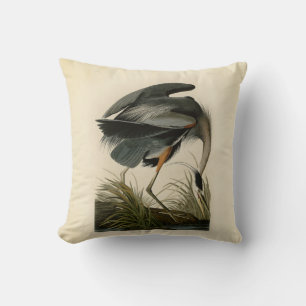 Cojín Decorativo Garza azul grande de Audubon Marsh Bird