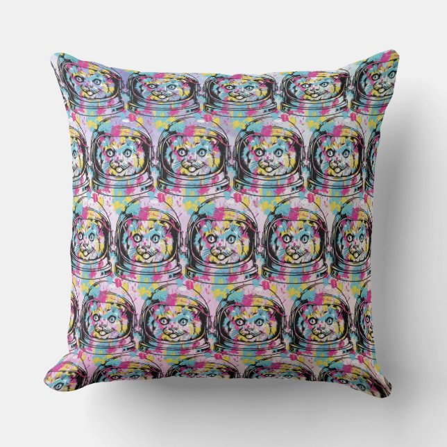 Cojín Decorativo Gata Astronauta (Anverso)
