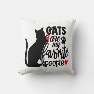 Cojín Decorativo Gata Loca Señora Gatito Mamá Gato Negro Blanco Lin