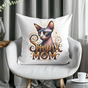Cojín Decorativo  Gata Sphynx Mamá Día de la Madre 