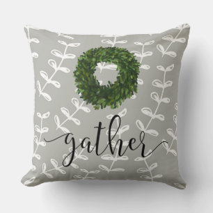 Cojín Decorativo Gather Script Floral Moderno Farmhouse Simple