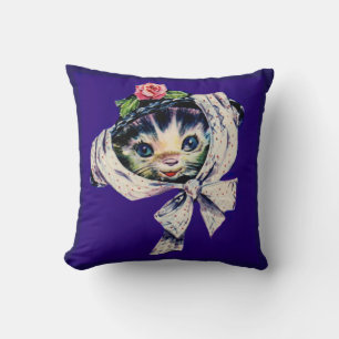 Cojín Decorativo gatito adorable en un gorra gatito