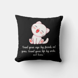 Cojín Decorativo Gatito Adorable Riéndose