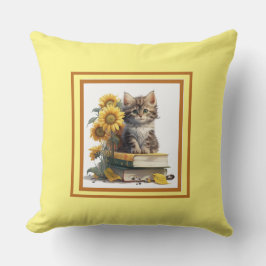 Cojín Decorativo Gatito amarillo dulce