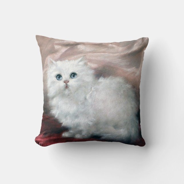 Cojín Decorativo Gatito blanco, Carl Kahler (Anverso)