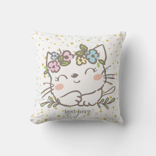 Cojín Decorativo gatito blanco, gatito, animales