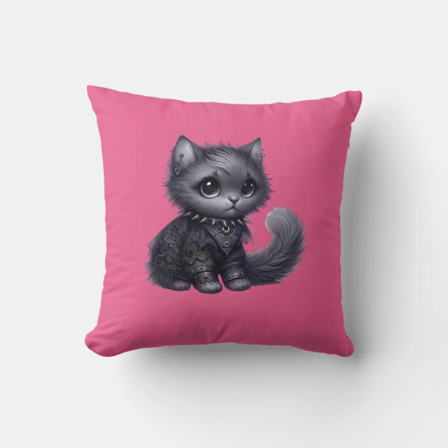 Cojín Decorativo Gatito de Gótico suave (Anverso)