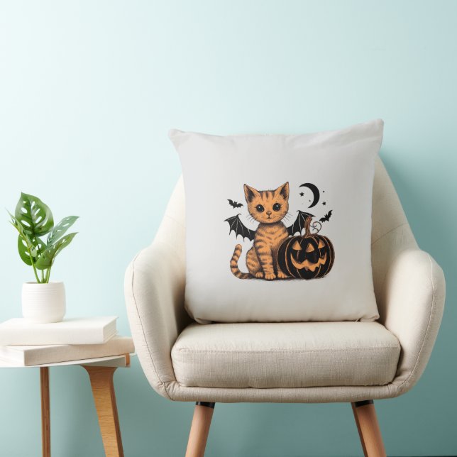 Cojín Decorativo Gatito de Halloween (Silla)
