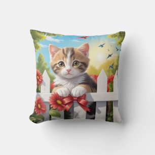 Cojín Decorativo Gatito en la cerca