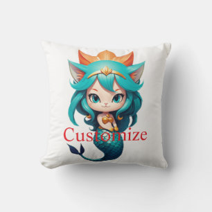 Cojín Decorativo Gatito Lindo Sirena Thunder_Cove