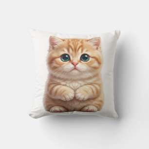 Cojín Decorativo Gatito Naranja Jengibre Adorable Sentado