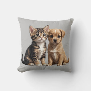 Cojín Decorativo Gatito y cachorro