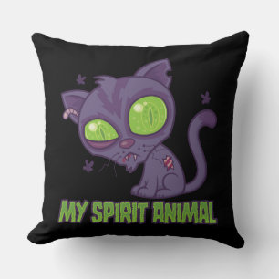 Cojín Decorativo Gatito Zombi es mi Animal Espiritual