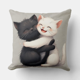 Cojín Decorativo Gatitos adorables negros y blancos